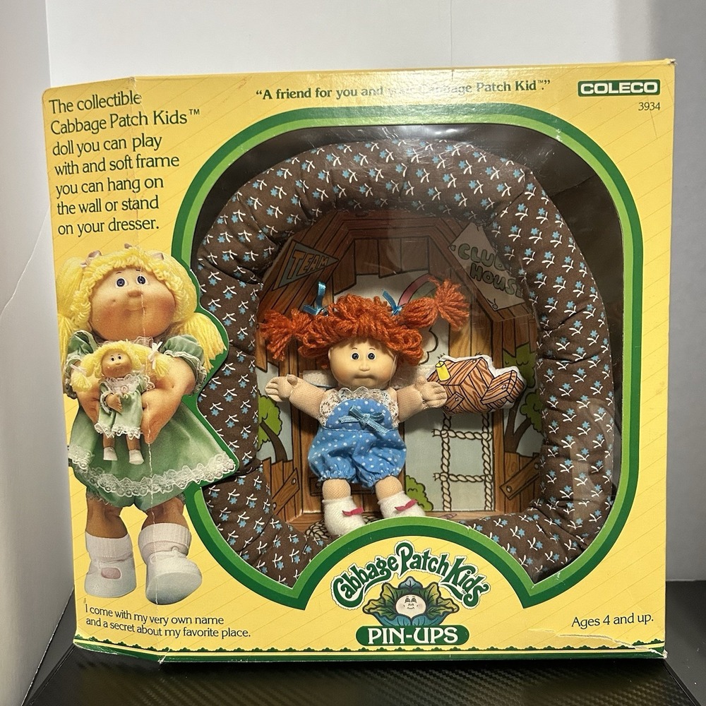 Vintage Coleco Cabbage Patch Kids PIN-UPS Charlene Jenny and Her Clubhouse New